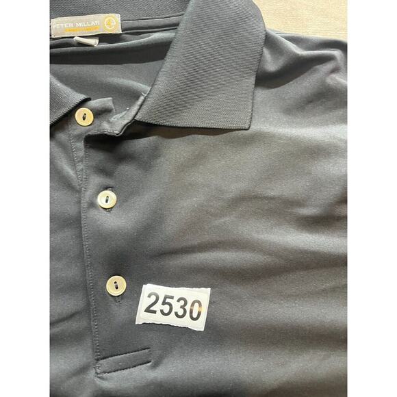 Peter Millar Summer Comfort Polo Shirt Mens Extra Large L Black Young Life - Picture 6 of 7